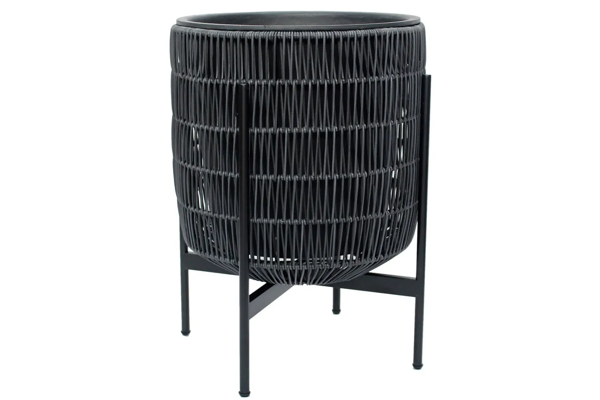 Wicker Blomsterkrukke på stativ 30x30xH38 cm