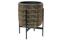 Kompost|Tilbehør Utendørs-Wicker Blomsterkrukke på stativ 38x38xH49 cm Lysebrun Ljusbrun