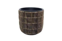 Dyrking|Tilbehør Utendørs-Wicker Blomsterpotte D27xH28 cm Lysebrun Ljusbrun