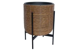 Wicker Blomsterpotte på stativ 38x38xH49 cm