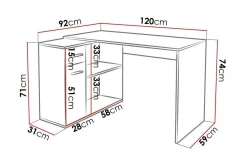 Kontorbord-Wickston Skrivbord 120 cm Anthracite Antracit