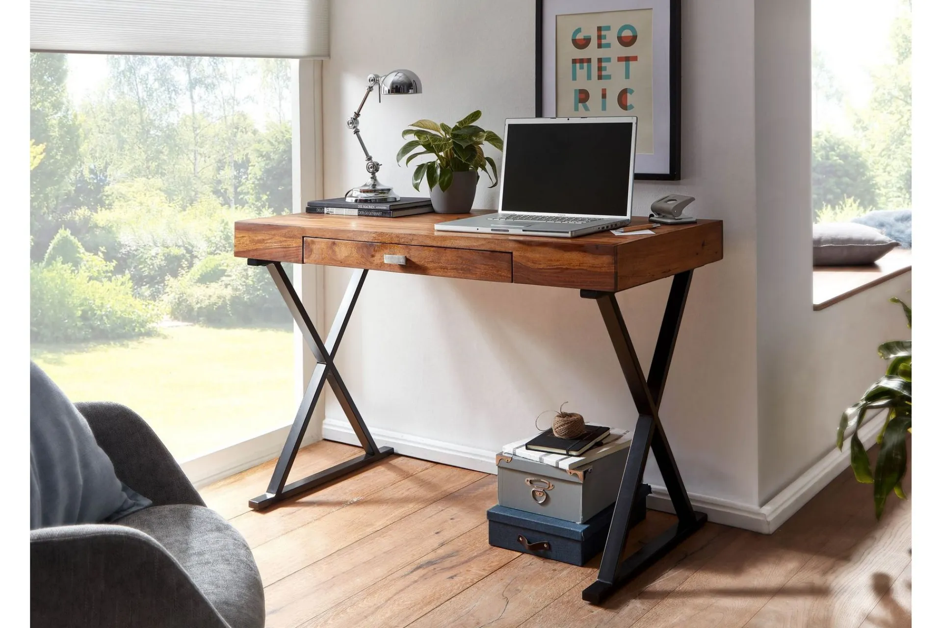 Wohnling Kontorbord-Wilhem Skrivebord 120 cm Rektangulær Natur