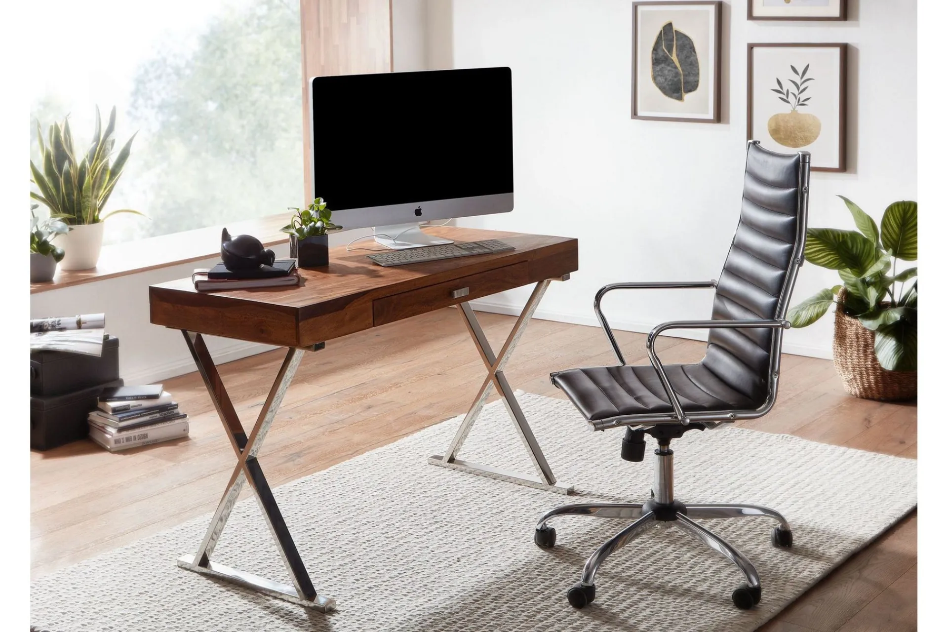 Wohnling Kontorbord-Wilhem Skrivebord 120 cm Rektangulær Natur