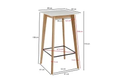 Wohnling Barmøbler-Willowdale Barbord 60 cm Natur,Hvit