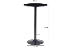 Wohnling Barmøbler-Willowdale Barbord 60 cm Runt Svart