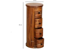 Wohnling Willowdale Sideboard 35 cm 4 Skuffer Rundt