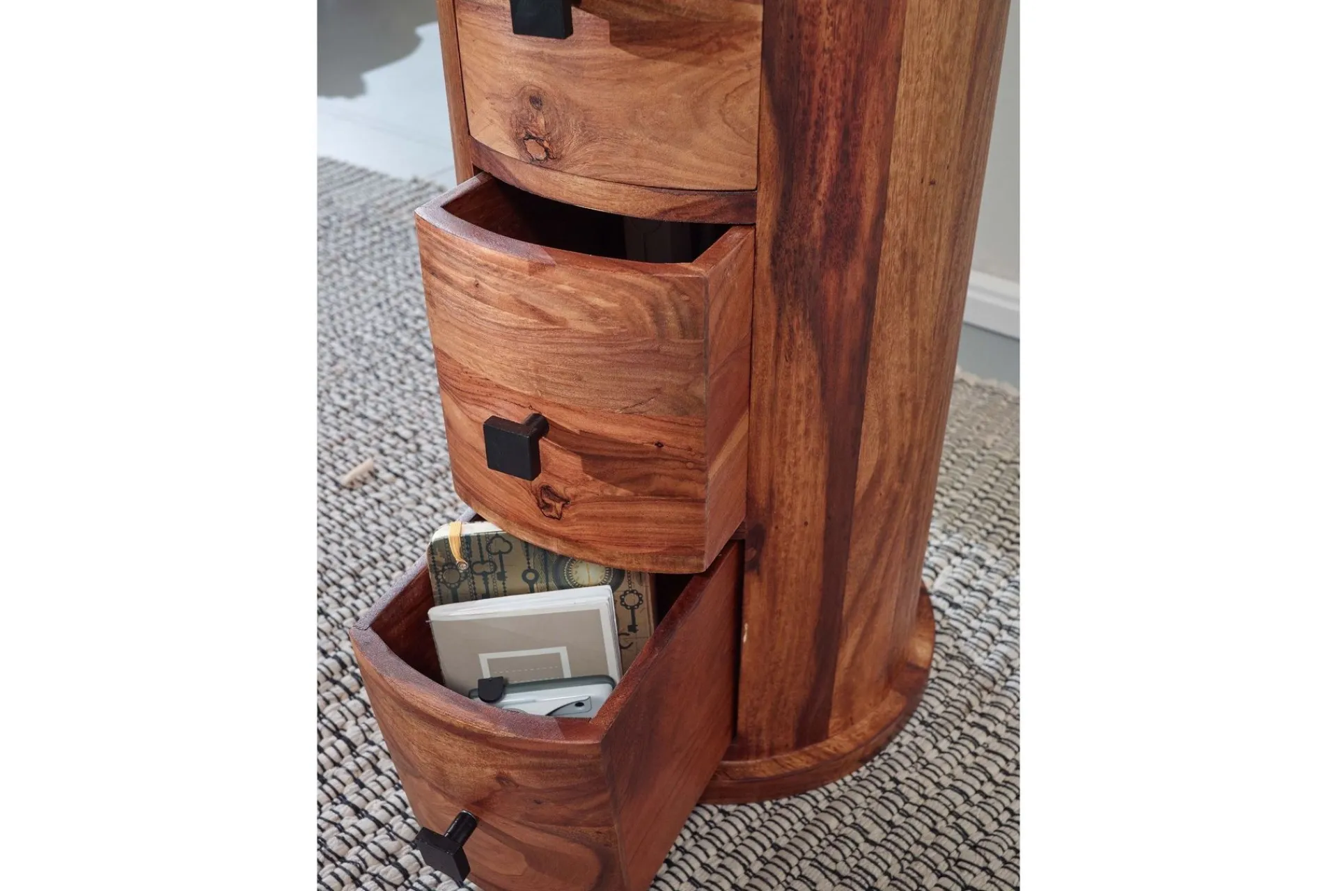 Wohnling Willowdale Sideboard 35 cm 4 Skuffer Rundt