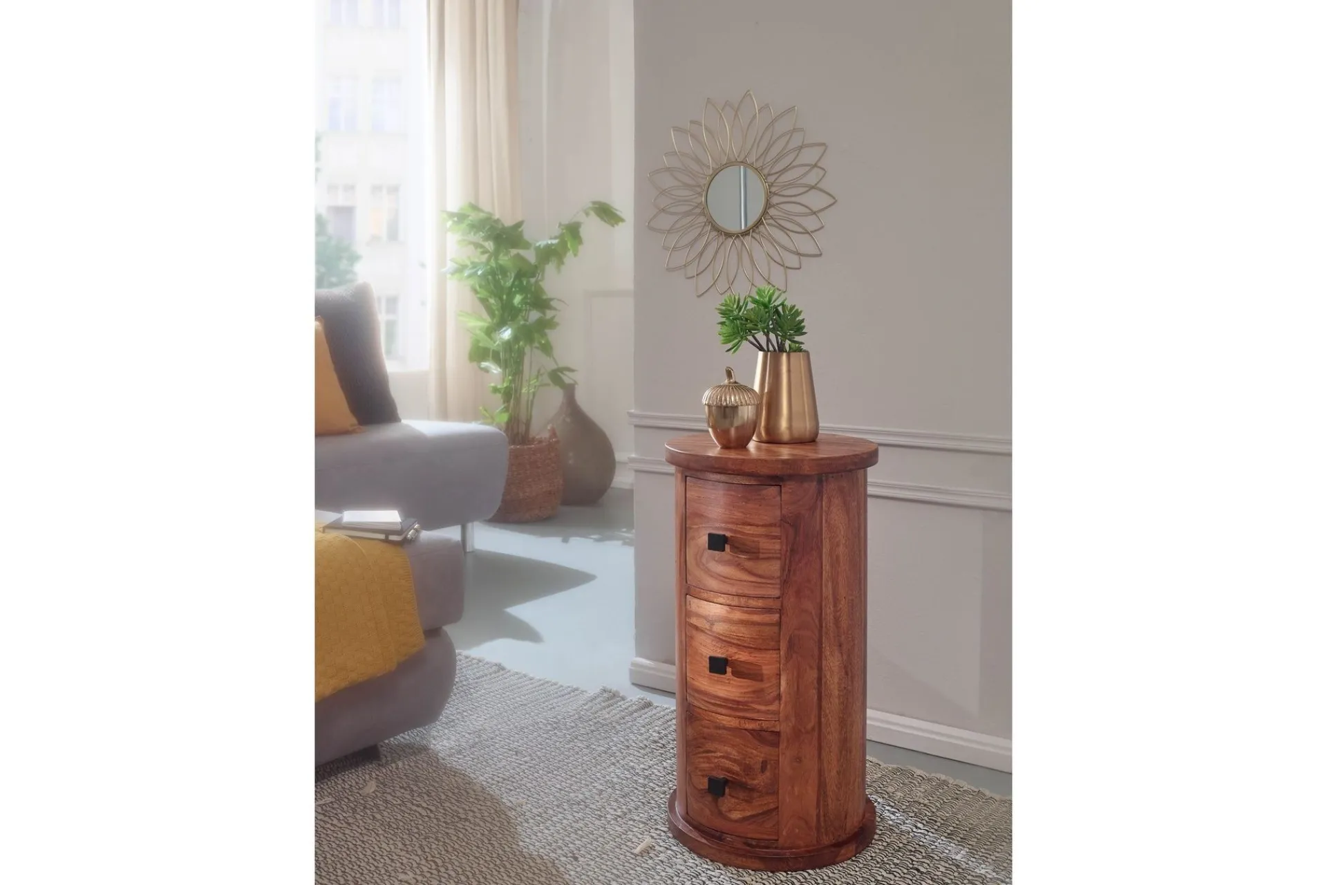 Wohnling Sideboard & Skjenker-Willowdale Sideboard 35 cm 3 Skuffer Rundt Brun