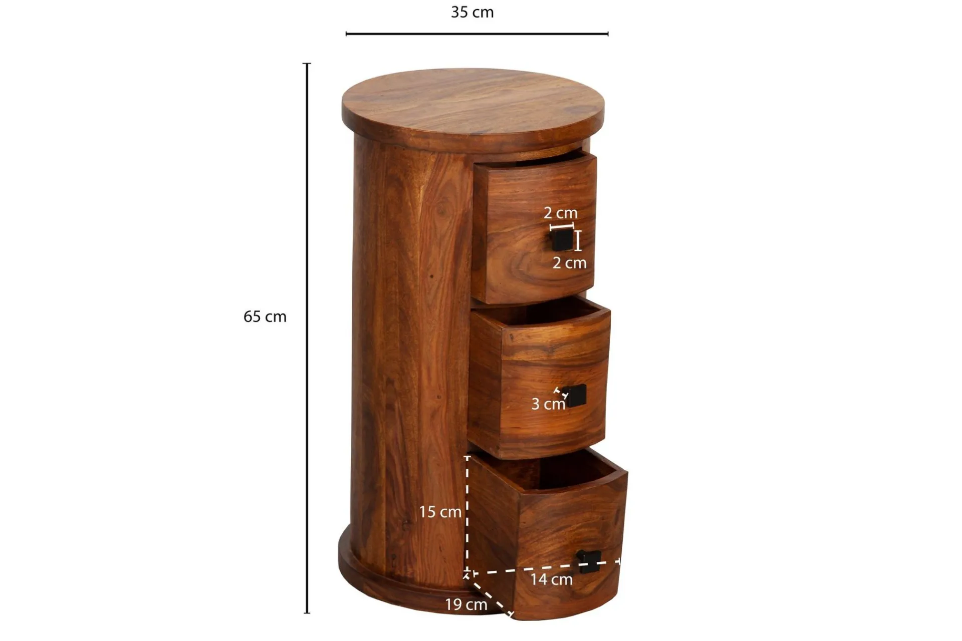 Wohnling Sideboard & Skjenker-Willowdale Sideboard 35 cm 3 Skuffer Rundt Brun