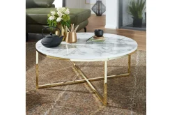 Wohnling Sofabord-Willowdale Sofabord 80 cm Rundt Hvit,Grey,Gull