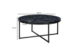 Wohnling Sofabord-Willowdale Sofabord 80 cm Rundt Svart,Grey