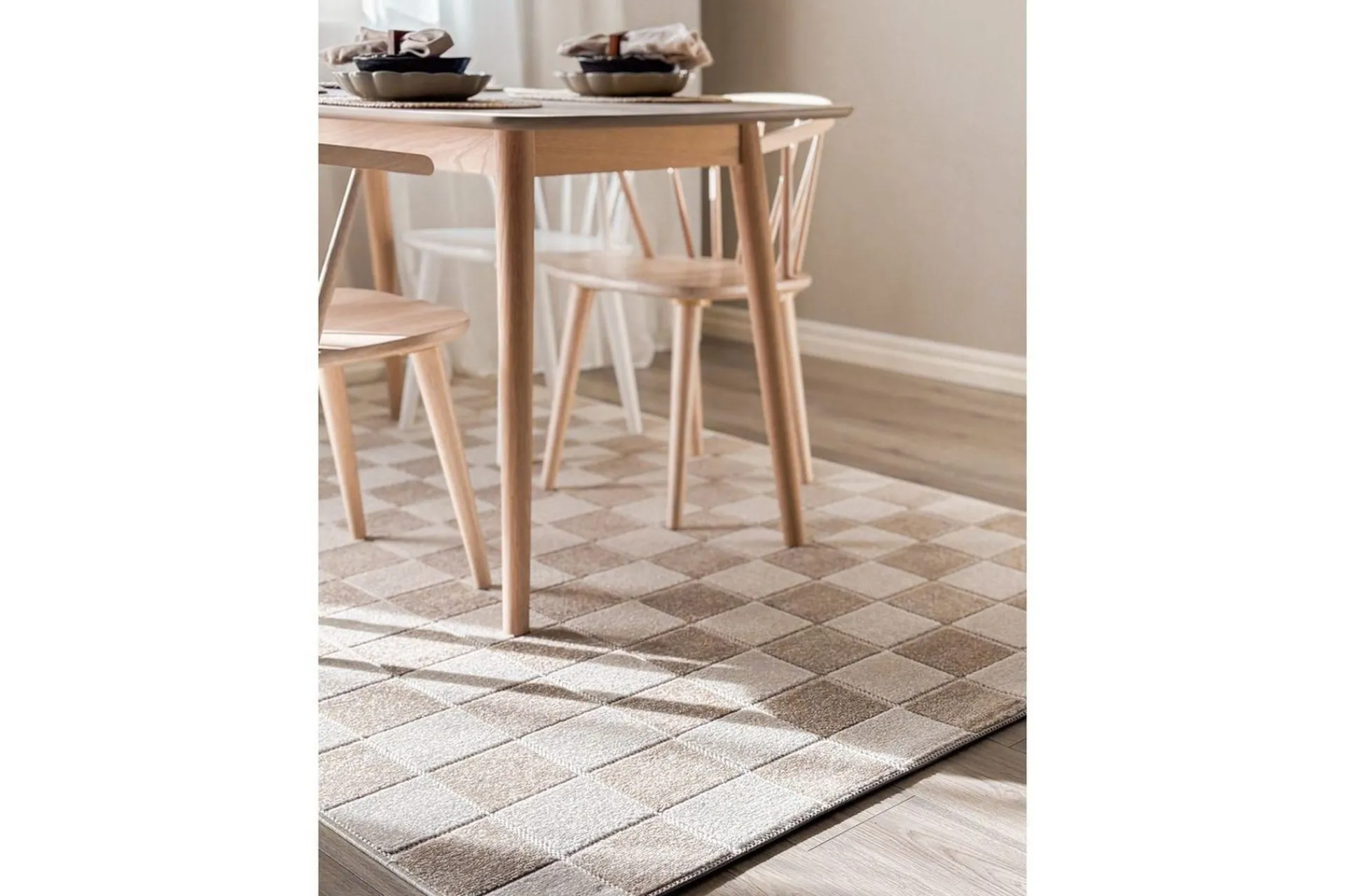 KM Home Wiltonteppe Hawaii Chess 240x340 cm, Lin, Linne