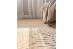 KM Home Utendørstepper-Wiltonteppe Hawaii Circle 240x240 cm, Gul