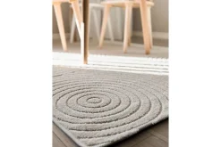 KM Home Utendørstepper-Wiltonteppe Hawaii Trend 240x240 cm, Krem Cremehvit