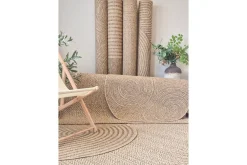 KM Home Utendørstepper-Wiltonteppe al Circle Rund 160x160 cm Natur