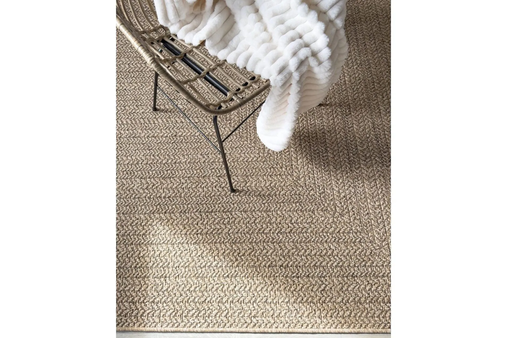 KM Home Skinn & Pelstepper|Sitteputer-Wiltonteppe al Frame 240x240 cm Natur
