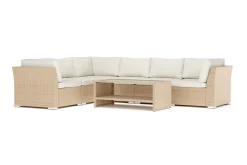 Comfort Garden Benker|Lounge Sofa-Wisconsin utendørs L-sofa 6-seter vendbar Beige