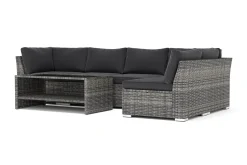 Comfort Garden Veranda & Terrasse|Loungesett-Wisconsin utendørs L-sofa 5-seter vendbar Grå