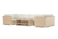 Comfort Garden Wisconsin utendørs U-sofa 7-seter med lukket avslutning