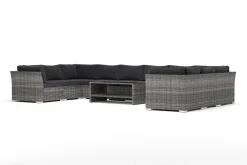 Comfort Garden Wisconsin utendørs U-sofa 10-seter med lukket avslutning