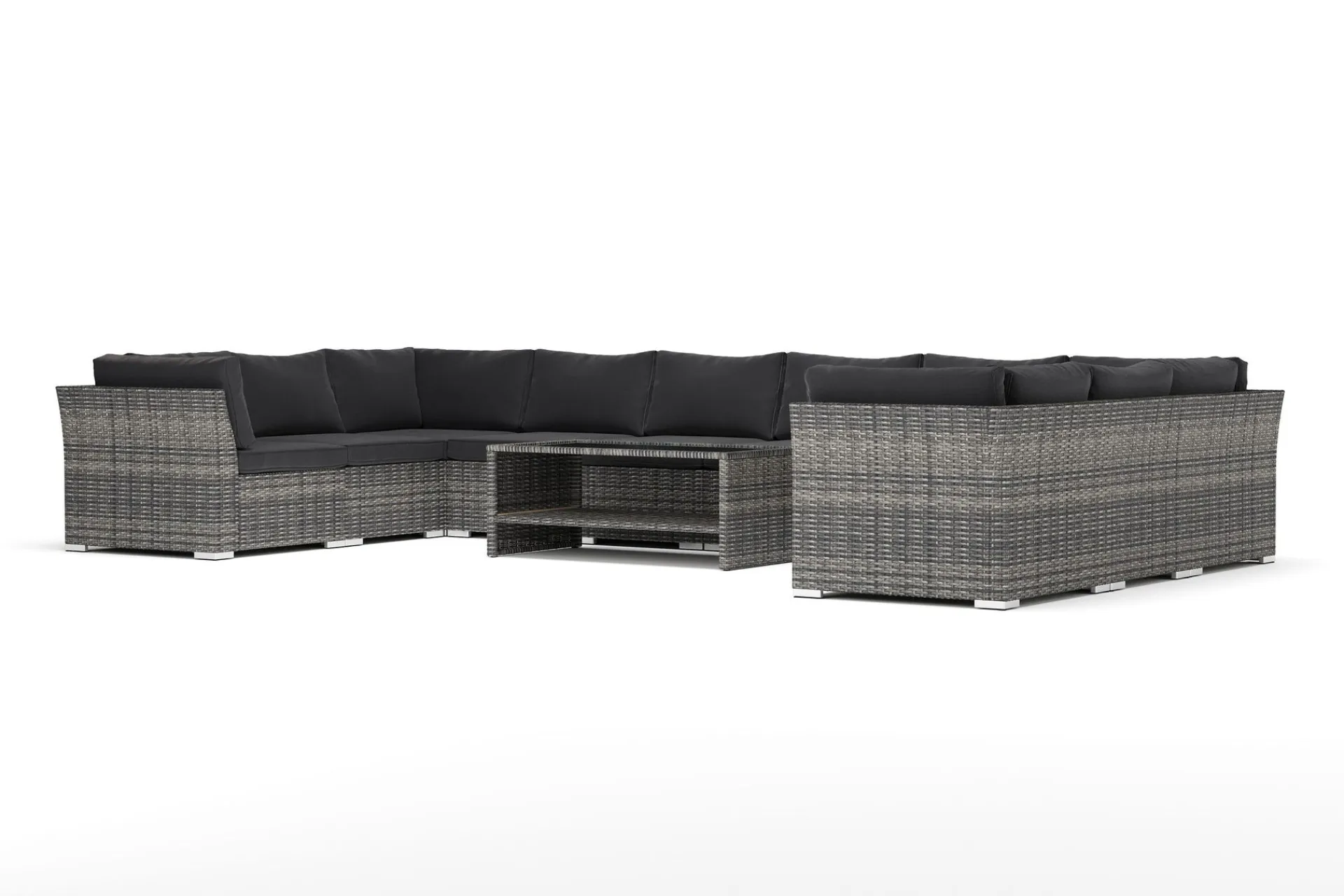 Comfort Garden Wisconsin utendørs U-sofa 10-seter med lukket avslutning