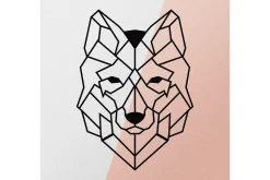 Skilt-Wolf 2 Veggdekor Svart