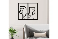 Skilt-Woman Face Veggdekor Svart