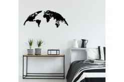 Skilt-World Map Medium Veggdekor Svart