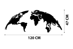 Skilt-World Map Medium Veggdekor Svart