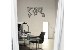 World Map Metal Decor Veggdekor