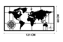 World Map Metal Decor 7 Veggdekor