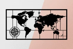 World Map Metal Decor 7 Veggdekor