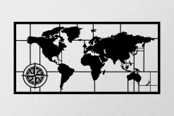 World Map Metal Decor 7 Veggdekor