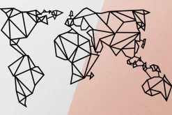 World Map Metal Decor 4 Veggdekor