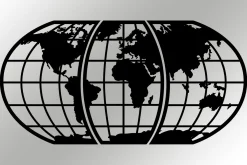 Skilt-World Map 11 Veggdekor Svart