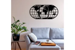 Skilt-World Map 11 Veggdekor Svart