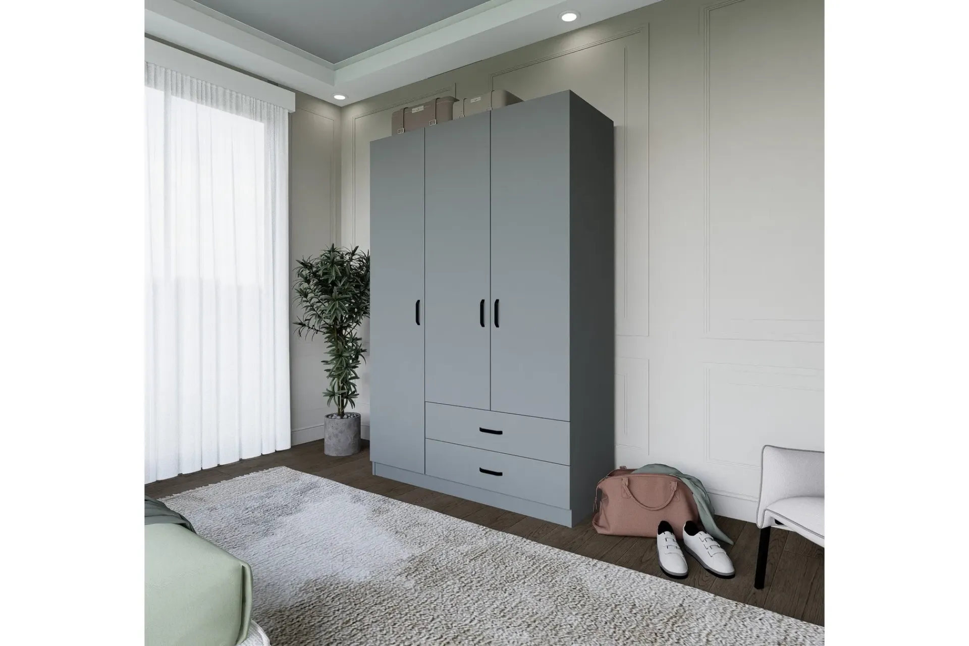 Garderober & Garderobesystem-Yaman Garderobe 120x181 cm Grey