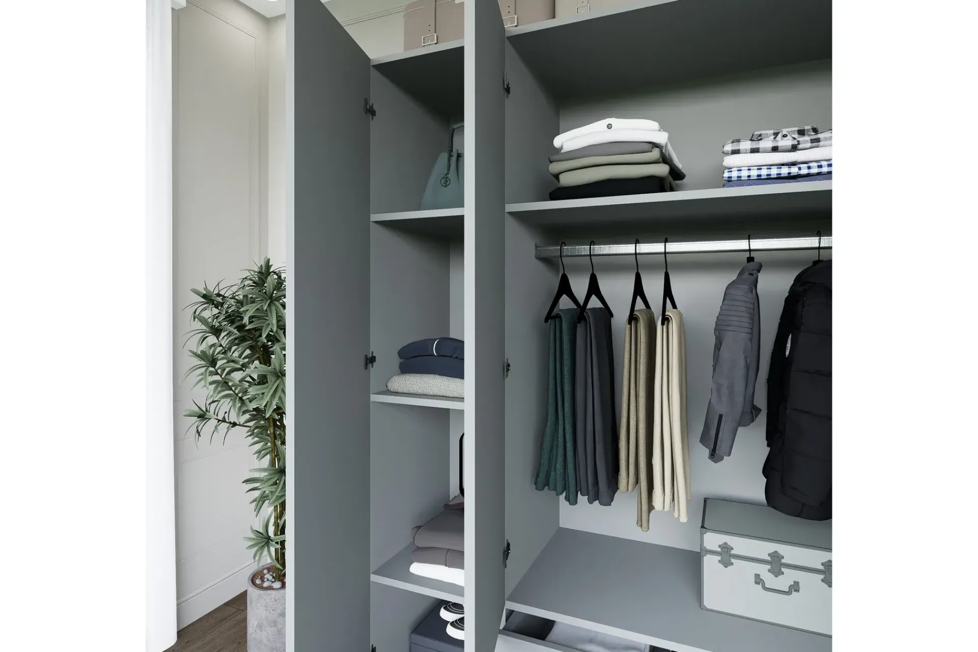 Garderober & Garderobesystem-Yaman Garderobe 120x181 cm Grey