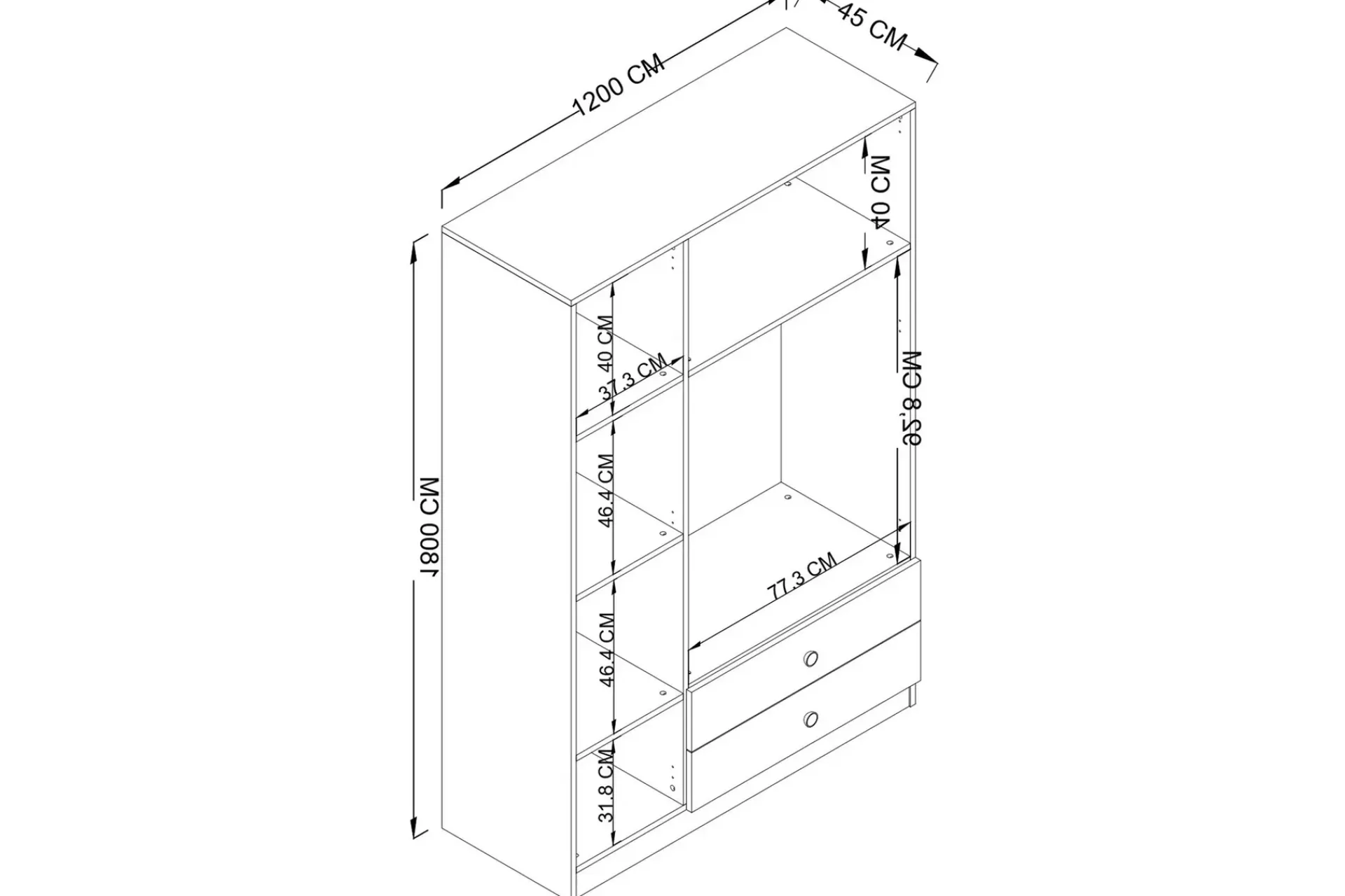 Garderober & Garderobesystem-Yaman Garderobe 120x181 cm Grey