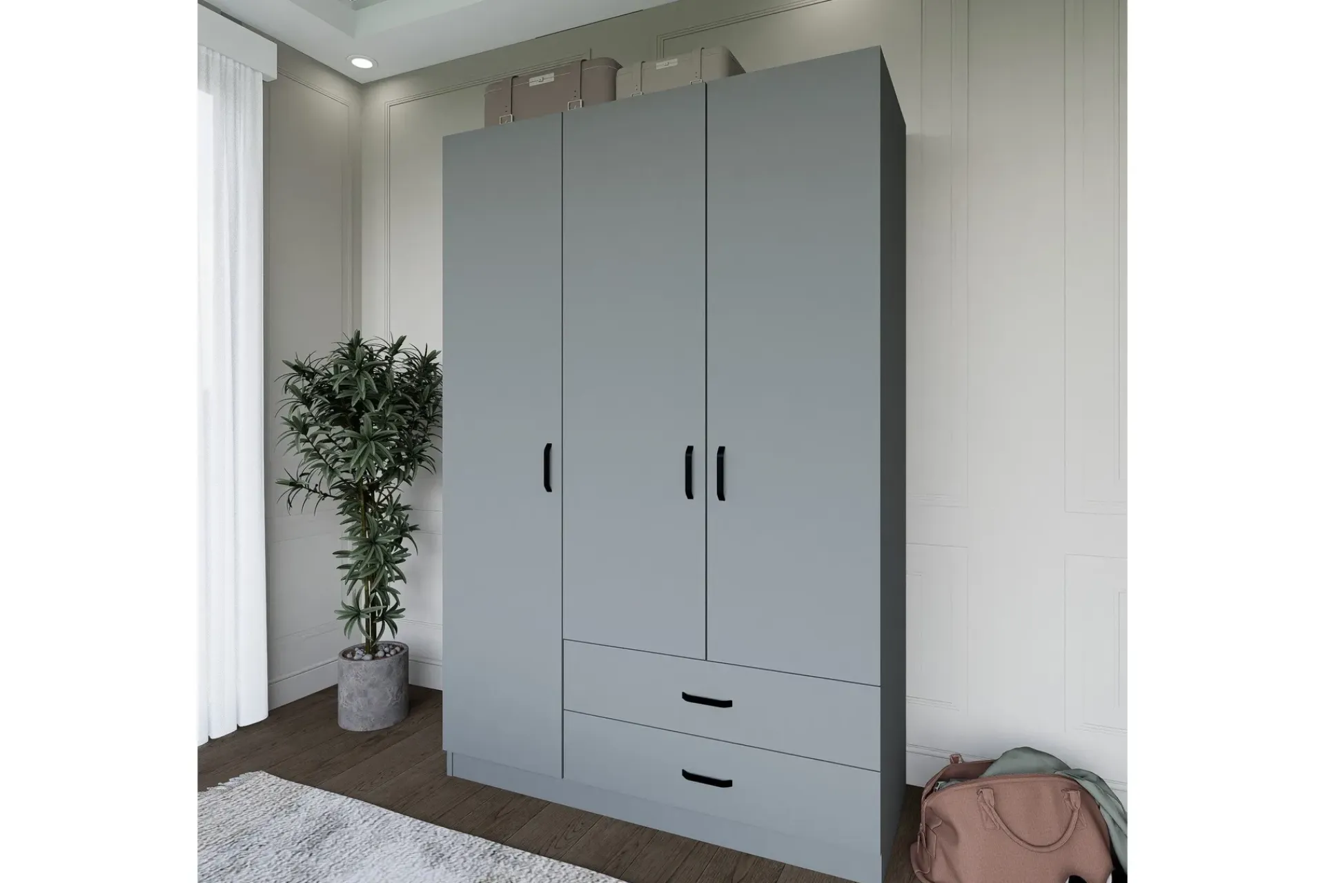 Garderober & Garderobesystem-Yaman Garderobe 120x181 cm Grey