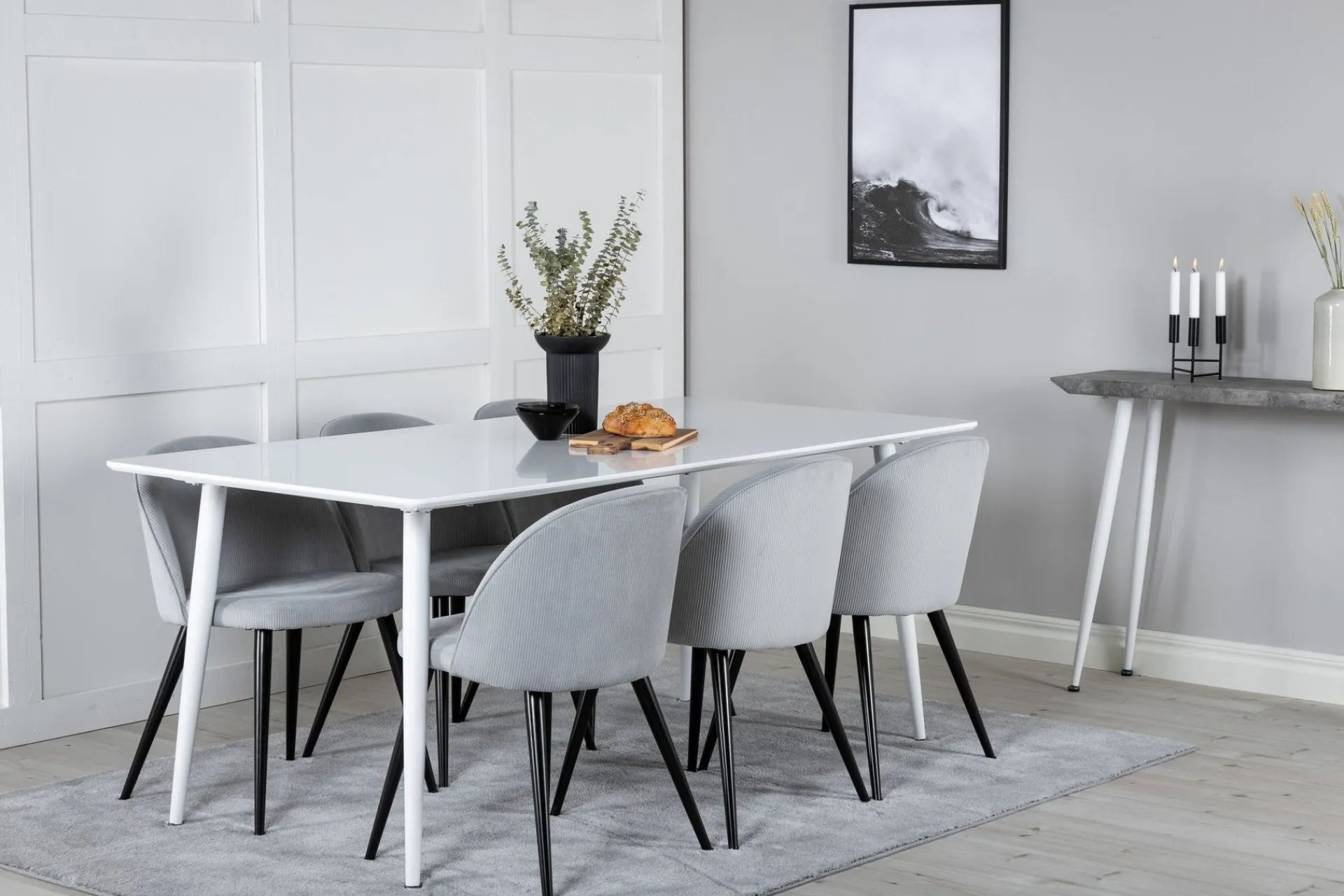 Venture Home Spisegrupper-Ypas Spisegruppe 180 cm inkl. 6 Valeri Stoler Hvit