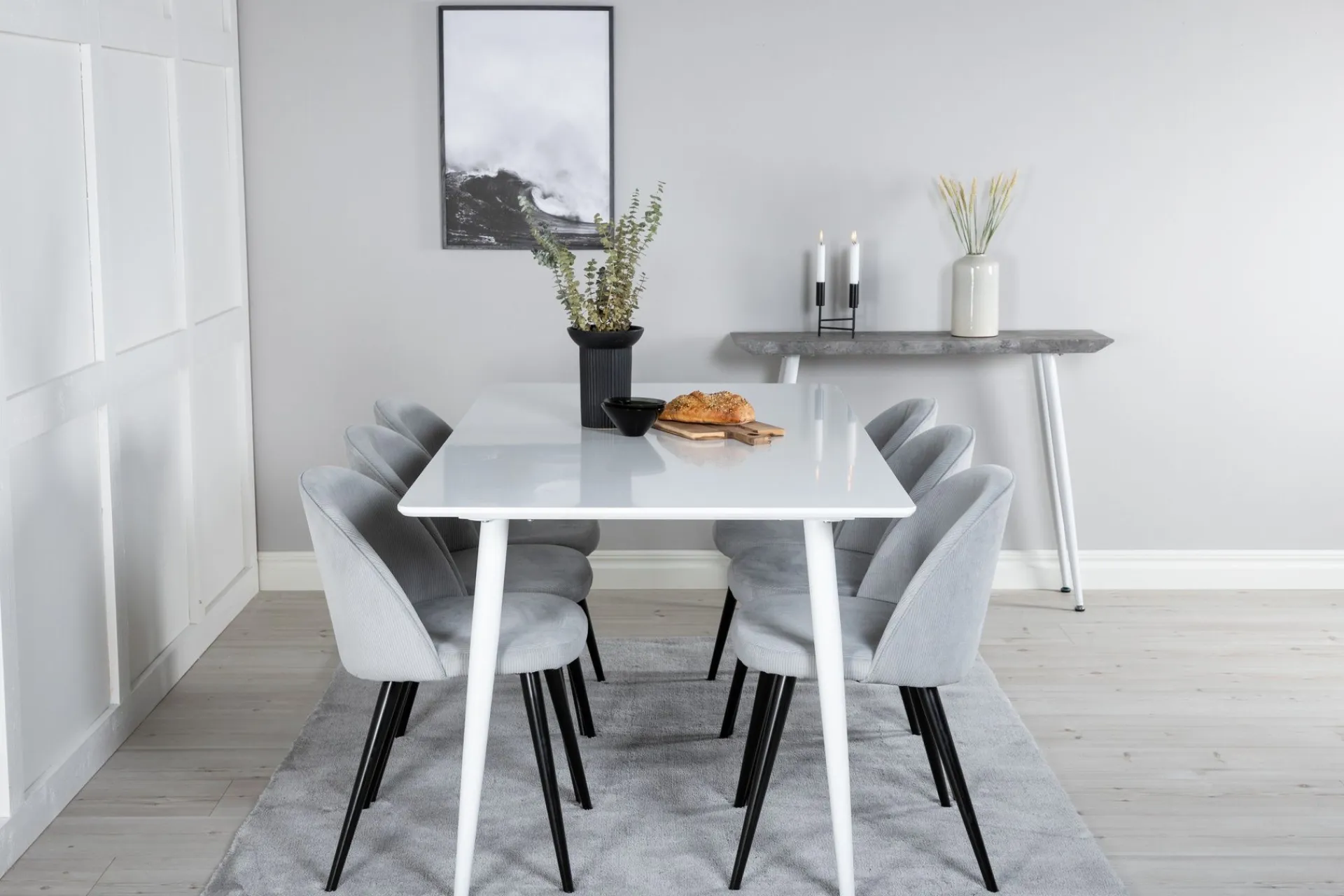 Venture Home Spisegrupper-Ypas Spisegruppe 180 cm inkl. 6 Valeri Stoler Hvit