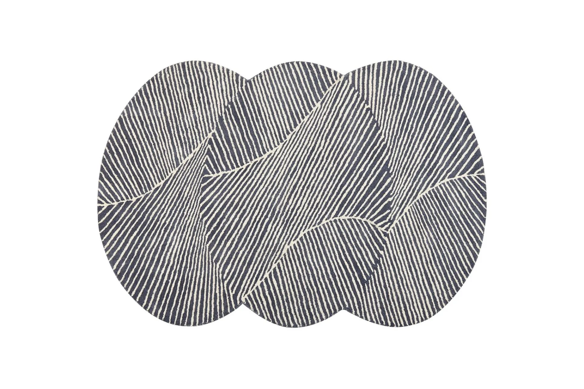 Moderne Tepper-Zabol Ullteppe 140x200 cm Oval Svart,Hvit