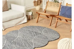 Moderne Tepper-Zabol Ullteppe 140x200 cm Oval Svart,Hvit
