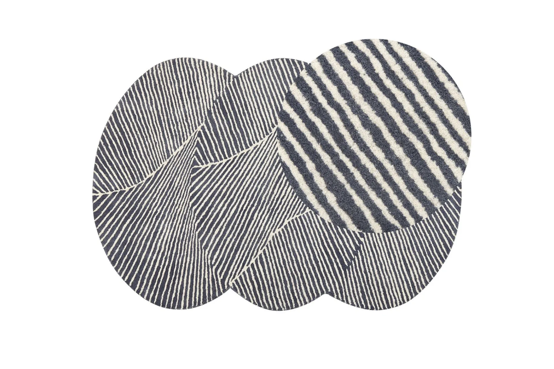 Moderne Tepper-Zabol Ullteppe 140x200 cm Oval Svart,Hvit