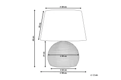 Nattbordslampe|Bordlampe-Zannone Bordlampe 46 cm E27 Lett ved,Hvit