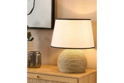 Nattbordslampe|Bordlampe-Zannone Bordlampe 46 cm E27 Lett ved,Hvit