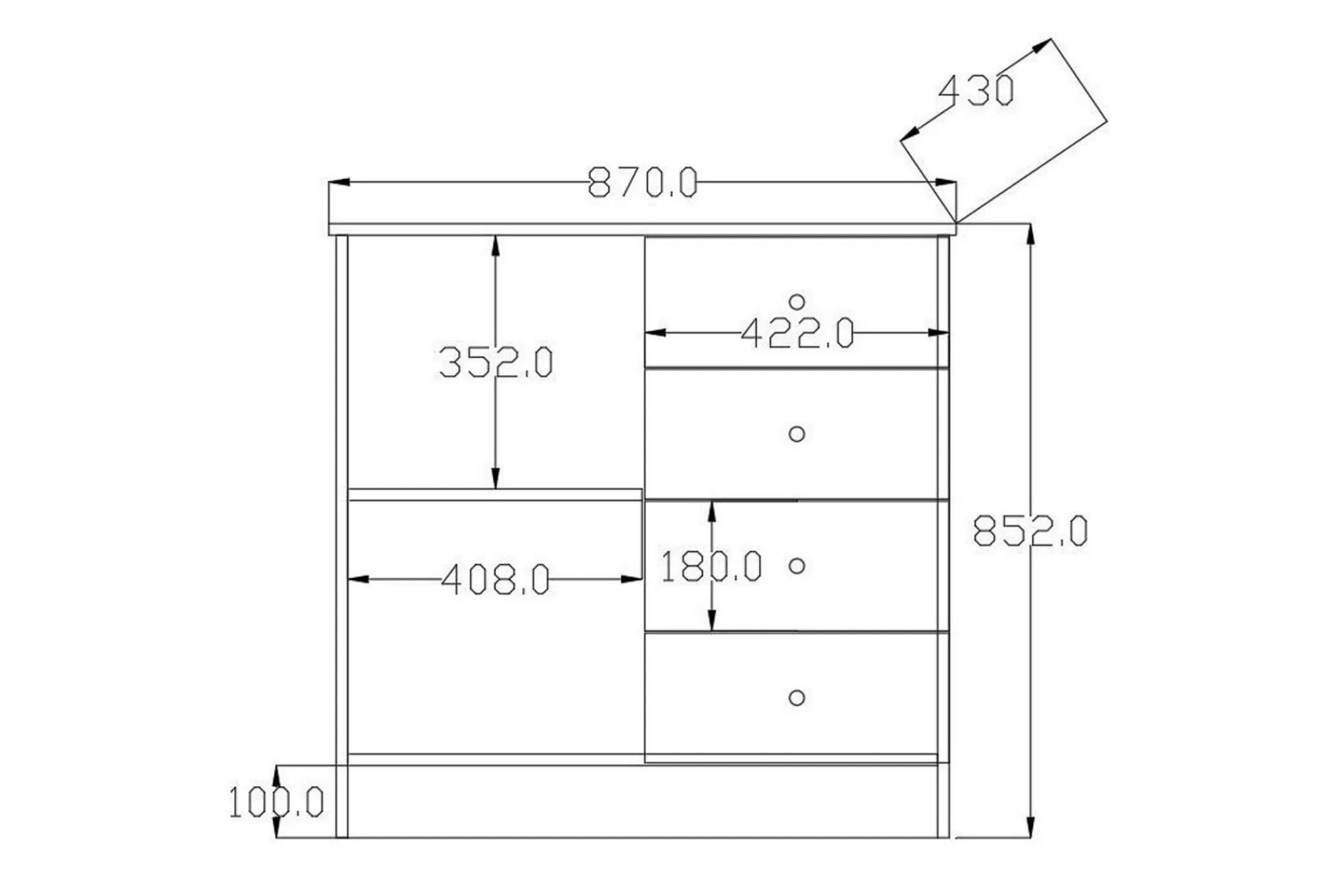 Zavira Kommode 87 cm
