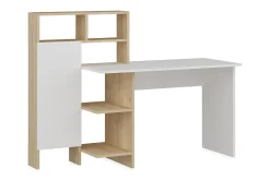 Kontorbord-Zeko Skrivebord 120 cm med Oppbevaringshylle Eik
