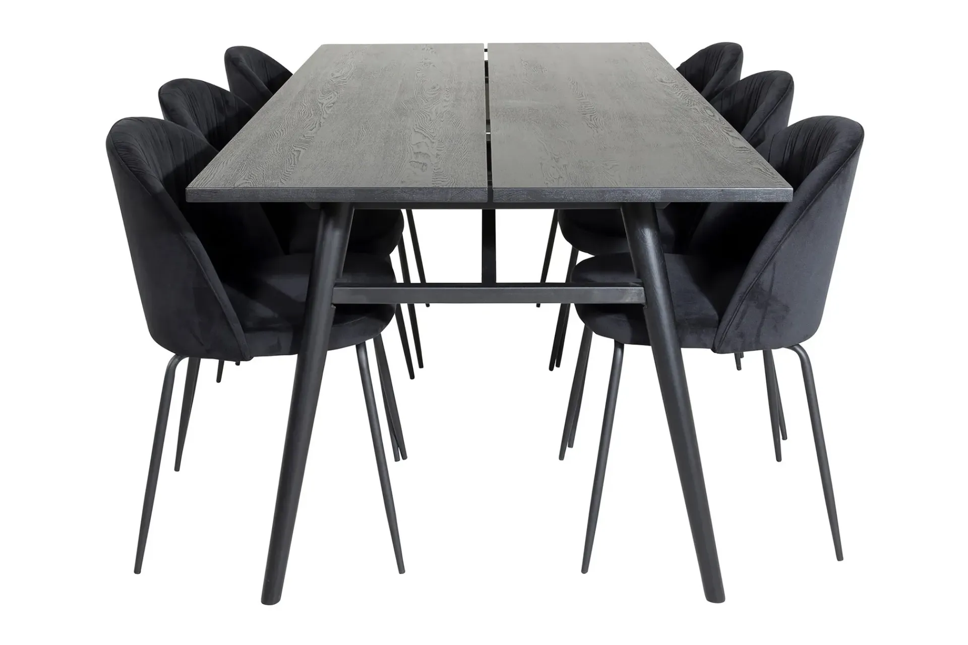 Venture Home Spisegrupper-Zenazmi Forlengningsbar Spisegruppe 195 cm inkl. 6 Foyos Sto Svart